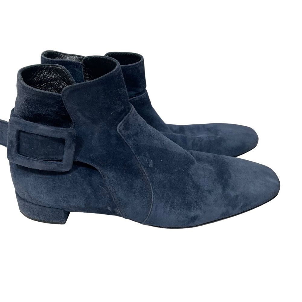 Chic Navy Suede Ankle Booties